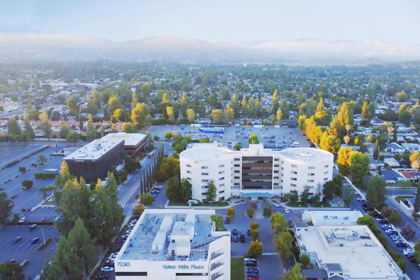 Aerial view of 14-acre hospital site in the San Fernando Valley